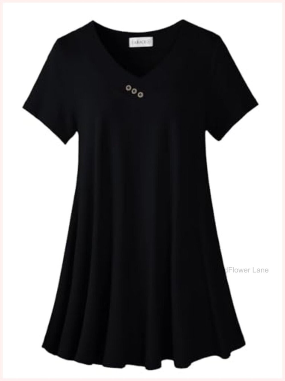 Plus Size Button Down Tunic Top Women's Short Sleeve Rayon Blouse